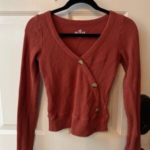 Hollister Rust Waffle Knit Top